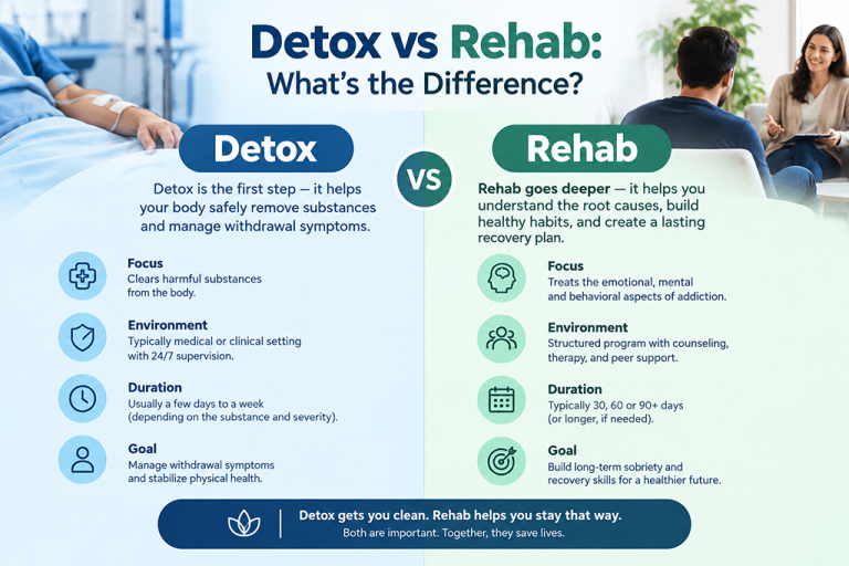 Detox vs Rehab: What’s the Difference?
